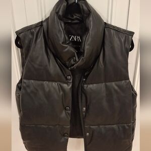 Zara Black Puffer Vest